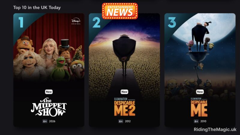 Three posters for the top 10 movies in the UK today