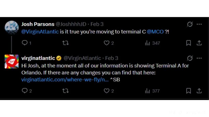 Twitter conversation between Josh Parsons and Virgin Atlantic
